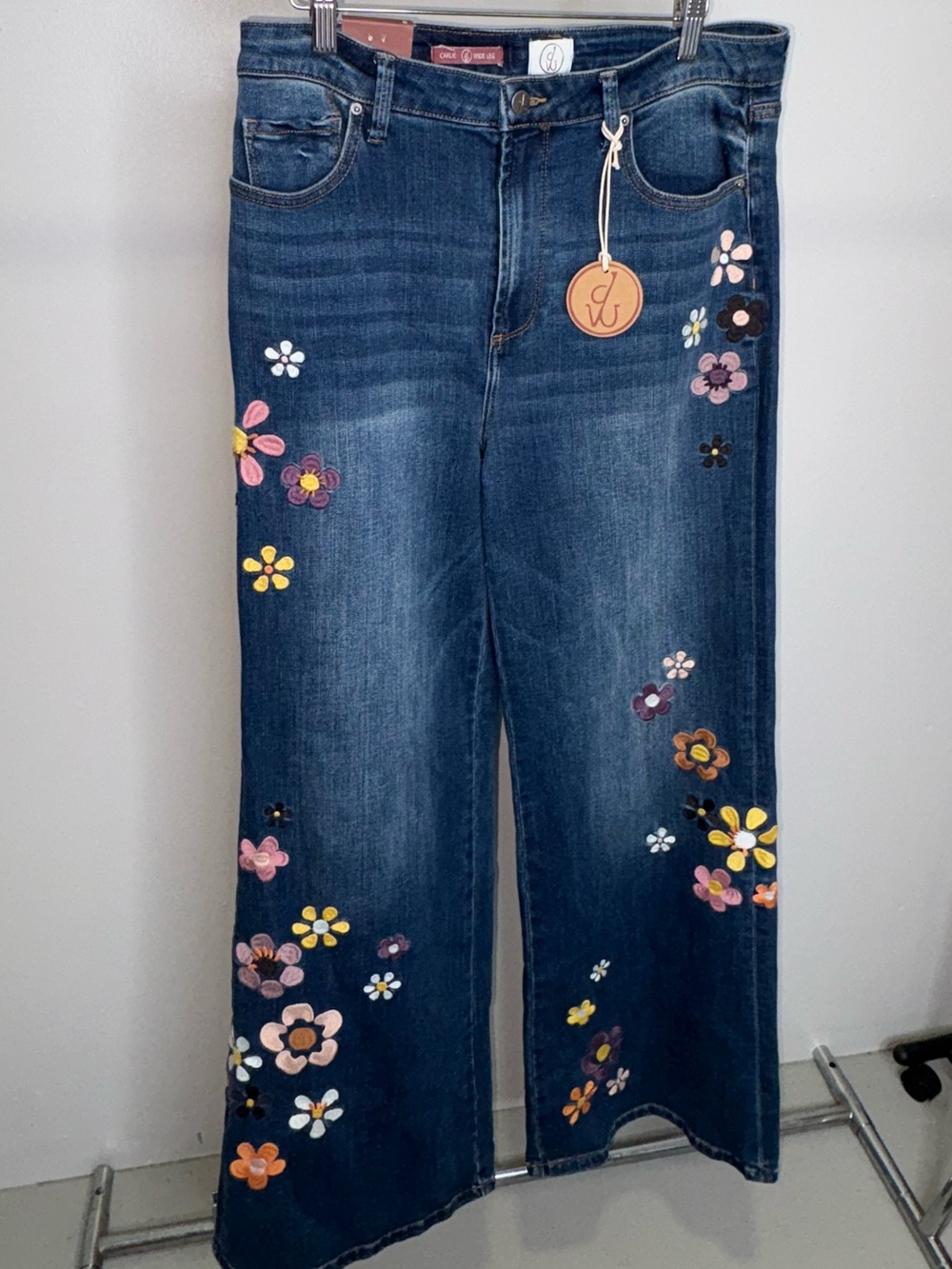 DRIFTWOOD Carlie Wide-Leg Jeans with Multicolor Floral